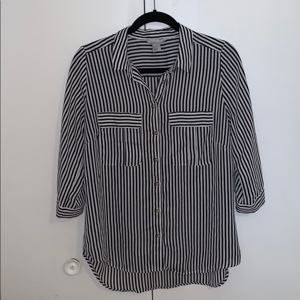 Black and white blouse